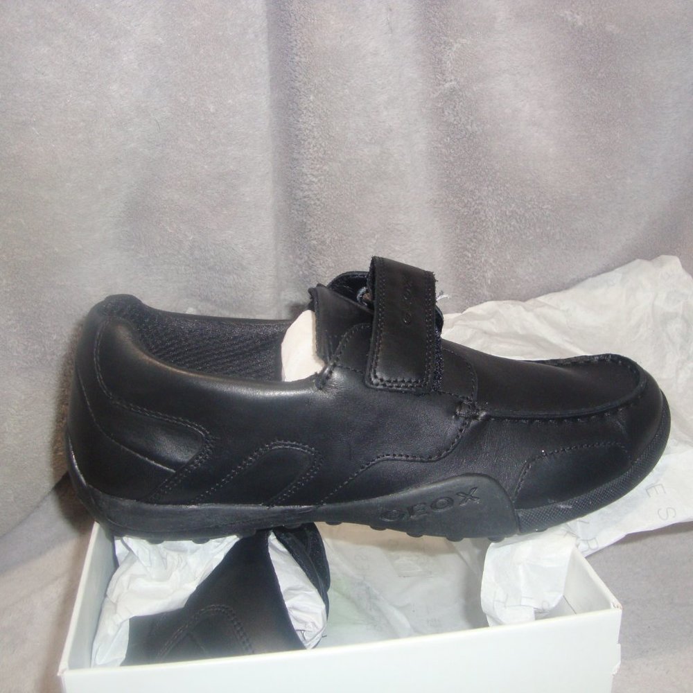 Men's/boys/unisex Geox Respira Italian black leather J.W. Snake moc NIB size 39 - Picture 3 of 6